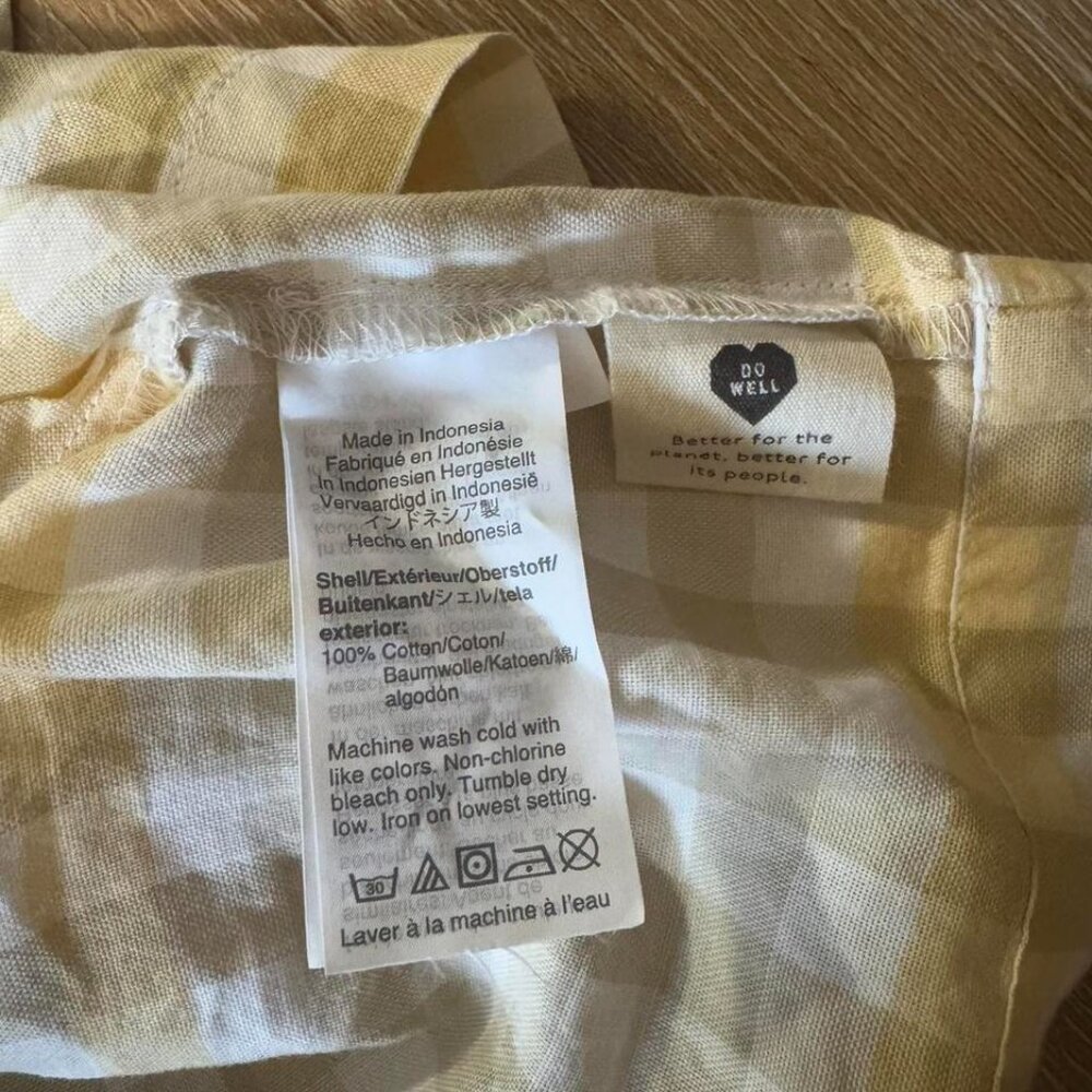Madewell Yellow White Ruffle Button-Front Tank Size 14 - Picture 5 of 7